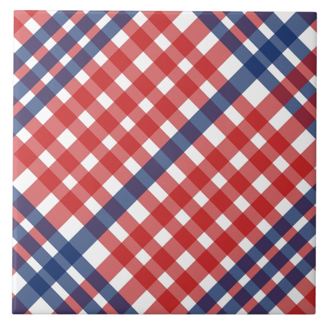 Xadrez Red White e Blue Gingham (Frente)