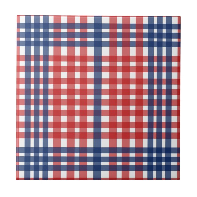 Xadrez Red White e Blue Gingham (Frente)