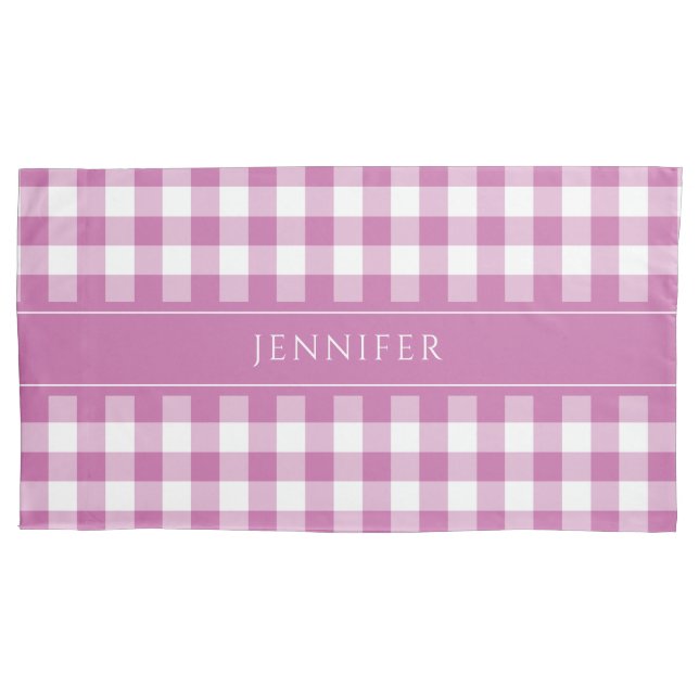 Xadrez Rosa Gingham Moderno (Frente)