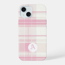 Xadrez rosa suave Capa de telefone personalizável