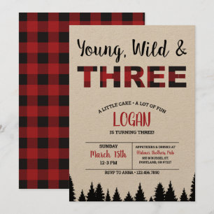 Xadrez Terceiro Aniversário Convite Jovem Selvagem