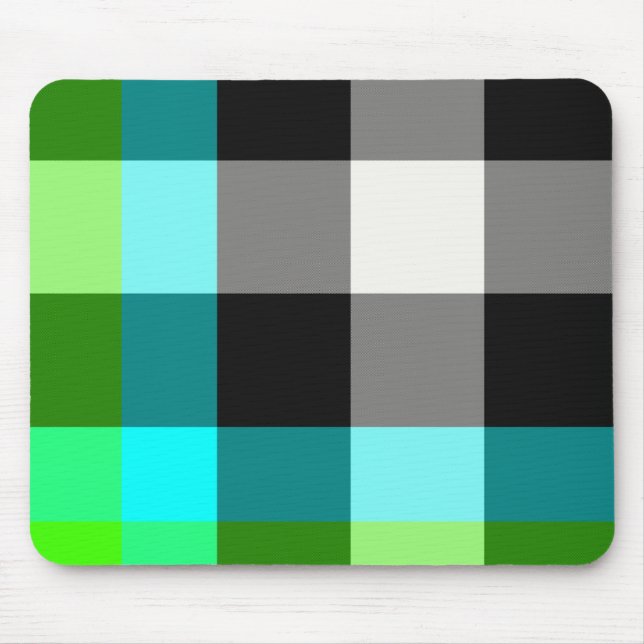 Xadrez verde/azul Mousepad (Frente)