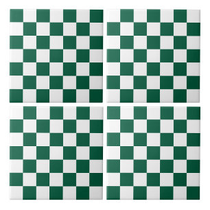 Xadrez Verde Caçador e Branco