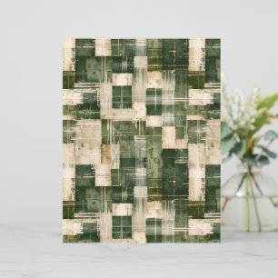 Xadrez Verde e Beige Grunge