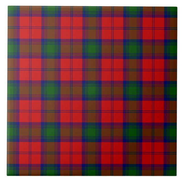 Xadrez verde-vermelha Lindsay tartan (Frente)
