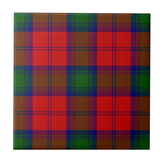 Xadrez verde-vermelha Lindsay tartan (Frente)
