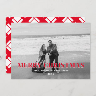 Xadrez vermelha e branca Feliz Natal