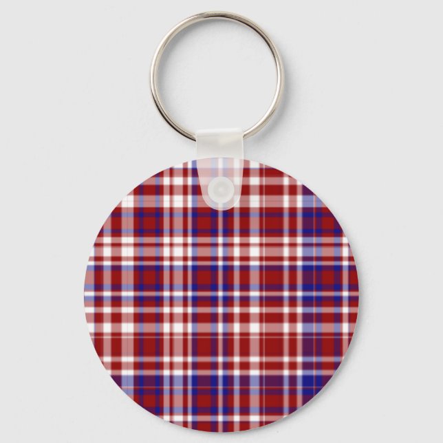 Xadrez,Vermelho,Branco,Azul Coll. chaveiro 01 (Frente)
