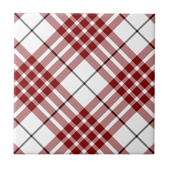 xadrez vermelho branco Buchanan tartan (Frente)