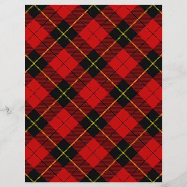 Xadrez vermelho e preto tartan Wallace (Frente)
