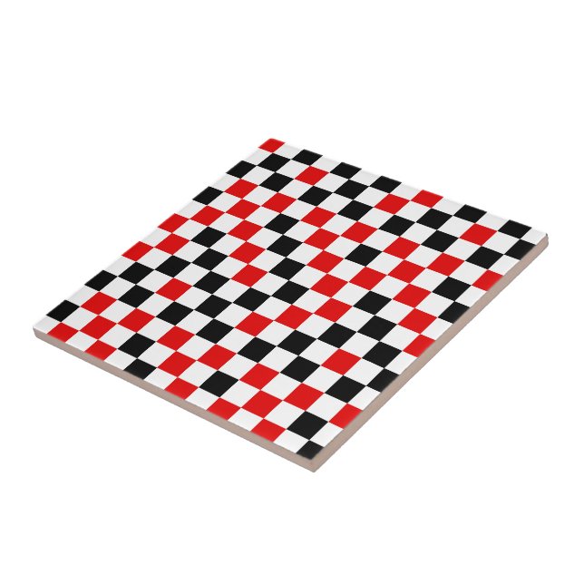 Xadrez Vermelho Preto e Branco  (Lateral)