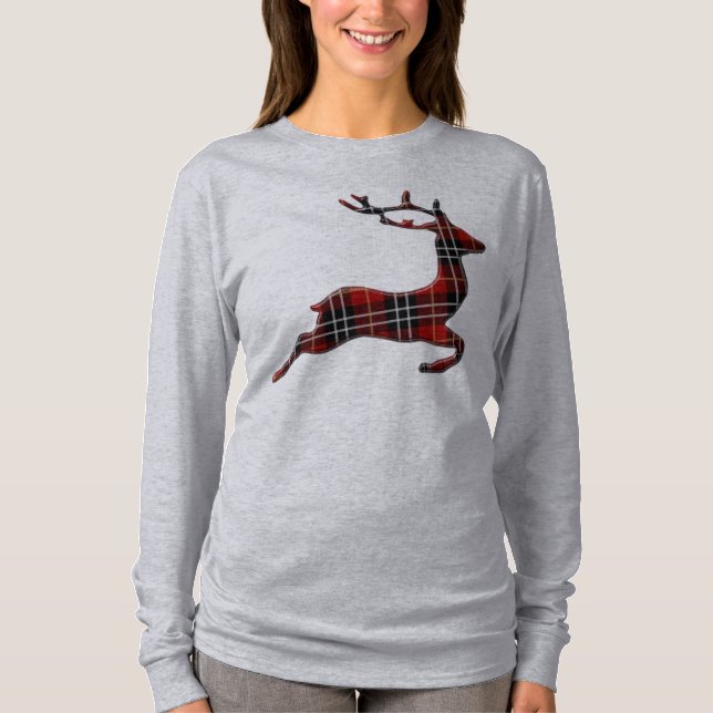 Xadrez Vestidos Cinzas Camisa De Folha Longa (Frente)