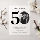 Xadrez Vintage 50º Convite à Fotografia de Anivers<br><div class="desc">Este convite de aniversário de 50 anos é perfeito para o seu aniversário na faixa da memória. Substitua a foto por uma de suas fotos de infância e personalize o texto de acordo com seu gosto. A idade pode ser editada, caso contrário, verifique nossa coleção para outras idades. A parte...</div>