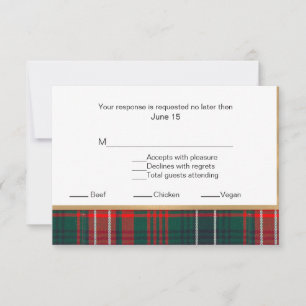 Xadrez Wilson Tartan - RSVP Card 2