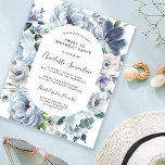 Xarope Azul Floral Doce 16 Convite<br><div class="desc">Pêonias azuis,  rosas e flores silvestres formam um quadro floral muito bonito em torno de seus detalhes de festa de aniversário.</div>