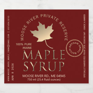 Xarope Red Dourado Maple Folaf de Reserva Privada