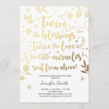 Xelins brancos Dourados de convite para Chás de fr