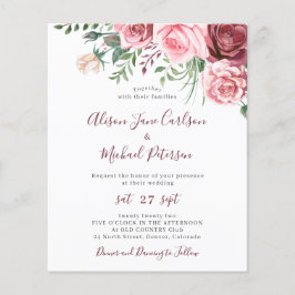 Xeque floral de água floral convite para casamento