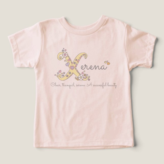 Xerena dá nome a roupa de bebê X monograma (Design frontal)