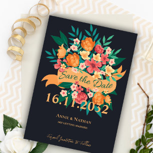 Xic Yellow Orange Blooms Casamento Salva a Data