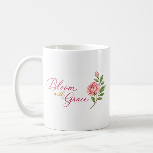 Xícara Bloom with Grace com uma rosa" 🌸 (Esquerda)