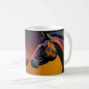 Xícara com Design de Cavalo, Arte Rústica de Anima