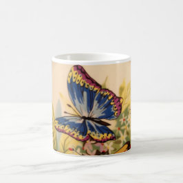 Xícara de café azul-borboleta
