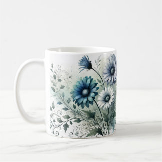 Xícara De Café Azul Elegante