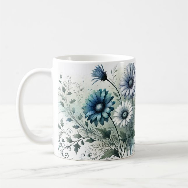 Xícara De Café Azul Elegante (Esquerda)