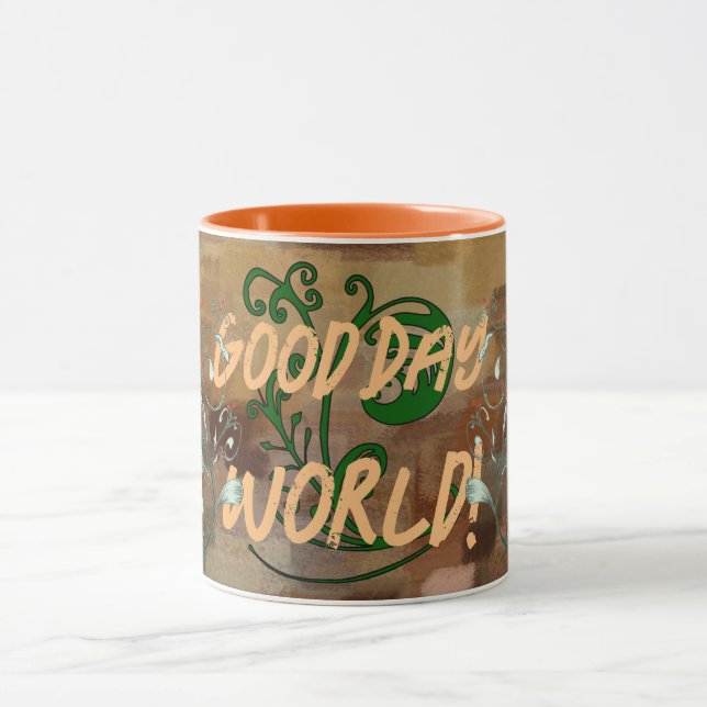 Xícara de café Boas Dia Mundo (Centro)