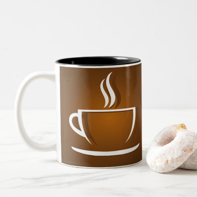 Xícara de café caneca marrom. (Com Donut)
