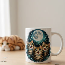 Xícara de Café Celestial do Amante de Gatos Fofos