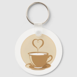 Xícara de café com Chaveiro de vapor de coração