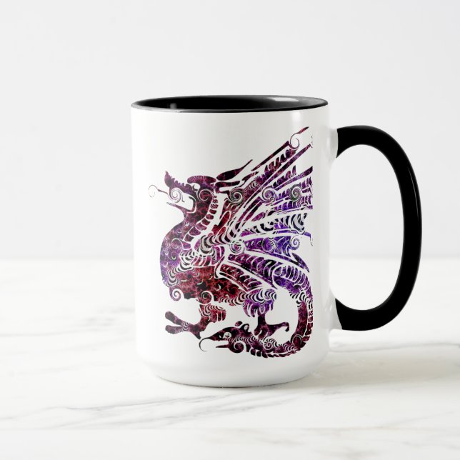 Xícara de café com Dragão Vermelho e Púrpura (Direita)