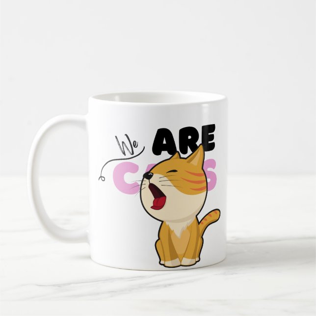 Xícara de Café com Gatos Fofos (Esquerda)