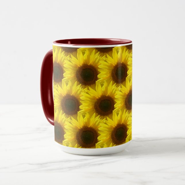 Xícara de Café com Girassóis ao Sol (Frente Esquerda)