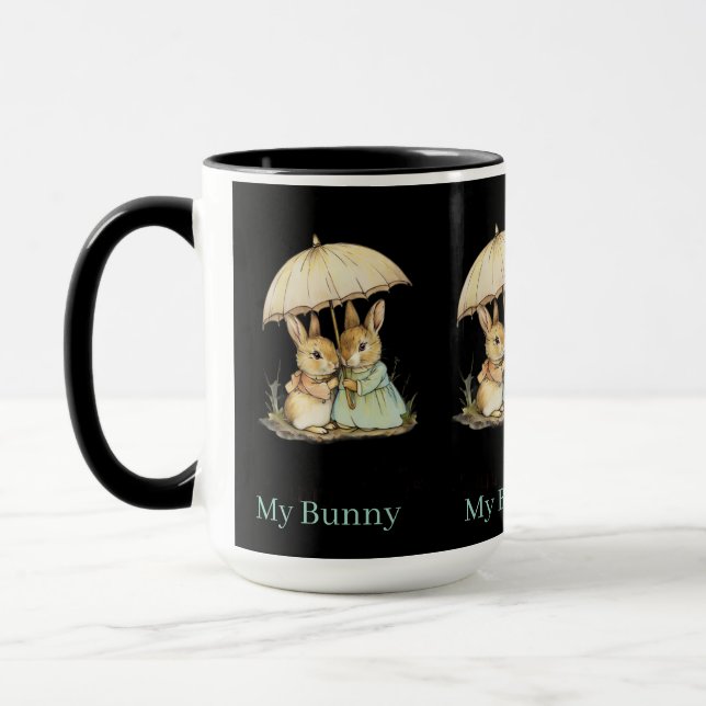 Xícara de Café de Coelho Adorável, Animal Romântic (Esquerda)