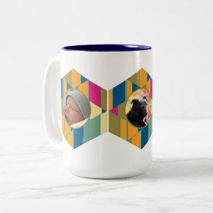 Xícara de café de dois tons de hexágono