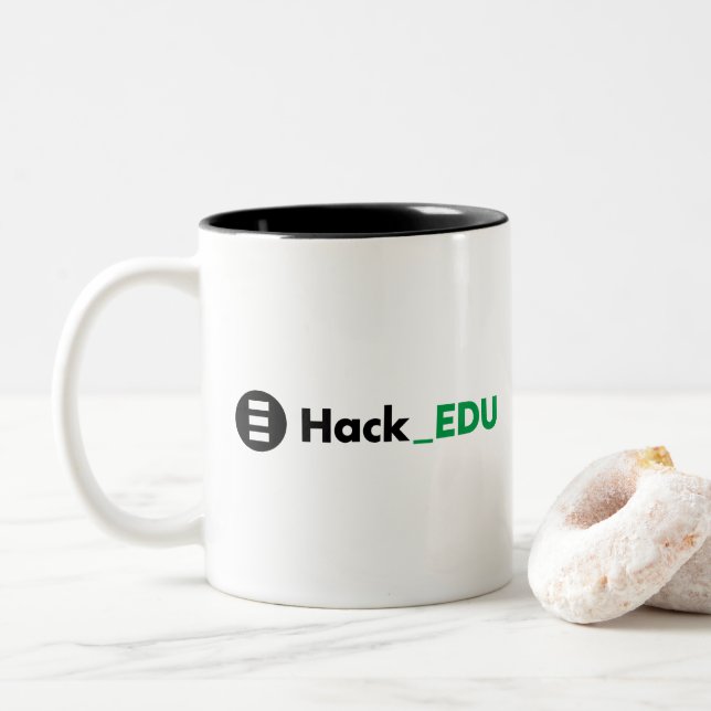 Xícara de café de dois tons escura HackEDU (Com Donut)