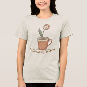 Xícara De Café De Flor De Tulipa Minimalista Mamá