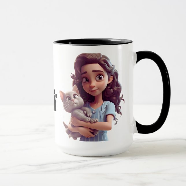 Xícara de café de gato giro para crianças (Direita)