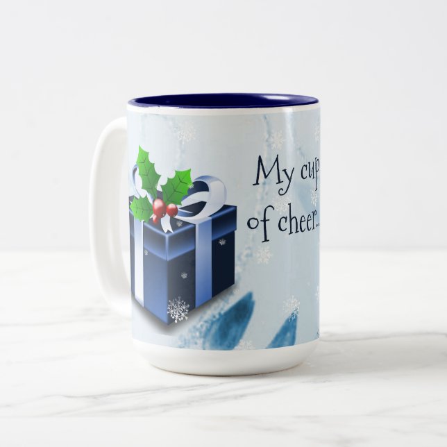 Xícara de café de Natal Azul (Frente Esquerda)