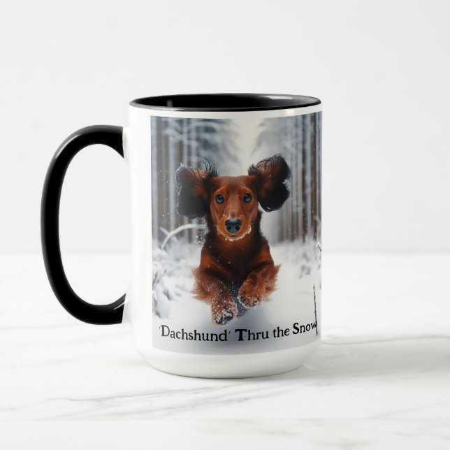 Xícara de café de Natal Dachshund (Esquerda)