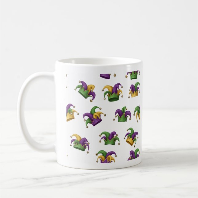Xícara de Café do Carnaval Roxo Verde e Dourado (Esquerda)