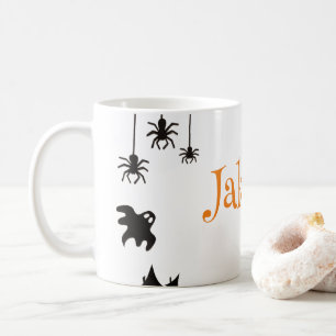 Xícara de café do Dia das Bruxas Bonita com Nome -