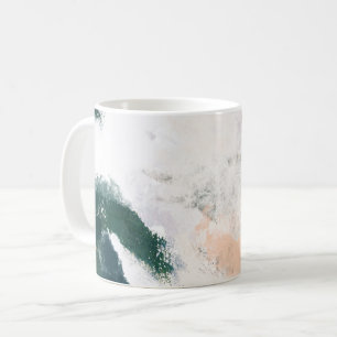 Xícara de café elegante esmeralda pêssego pintada 