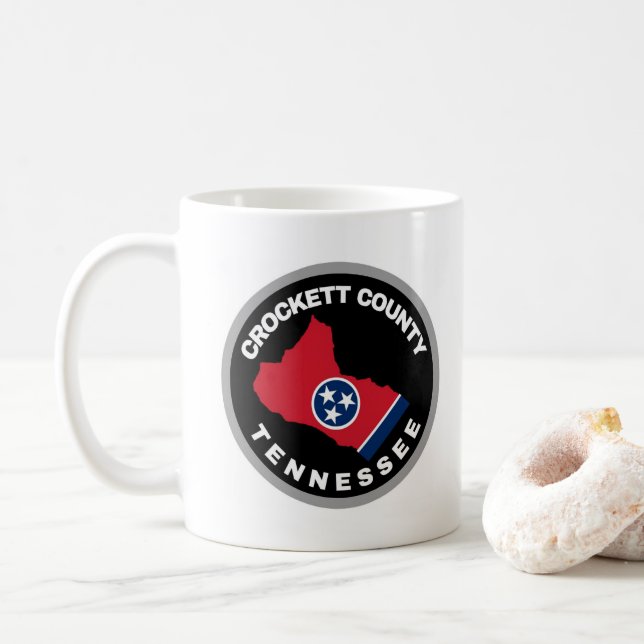 Xícara de café emblema do Condado de Crockett (Com Donut)