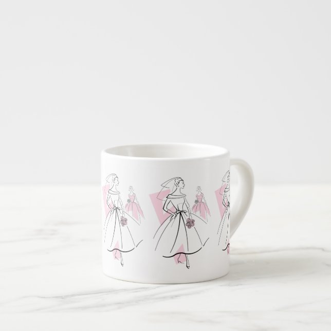 Xícara de café espresso Fashion Bride Pink Group (Frente Esquerda)