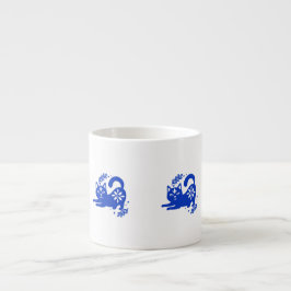 Xícara de Café Espresso Gato Azul Jovial – CozyBun