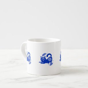Xícara de Café Espresso Gato Azul Jovial – CozyBun